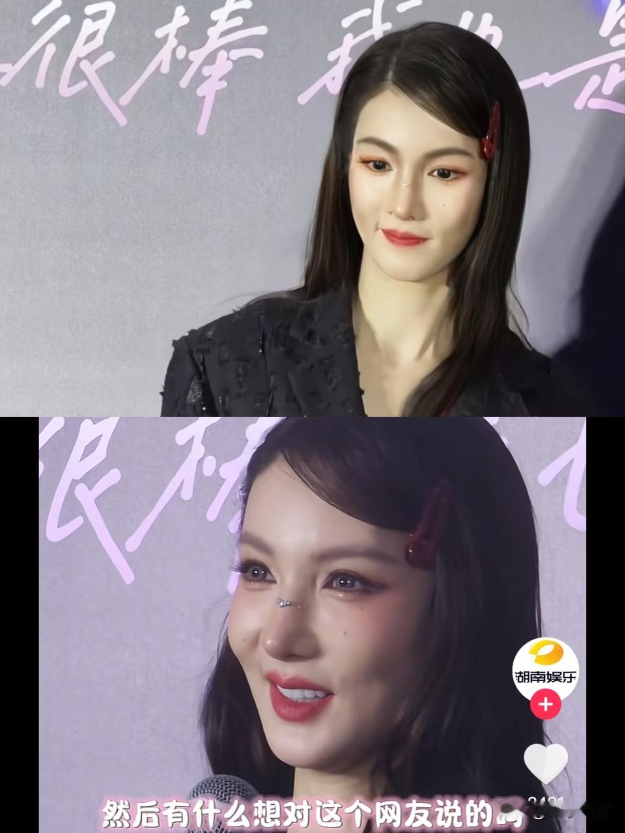 一看一皱眉浅眉毛真的不适合内娱女明星不好意思，不看标题完全认不出是金晨，金晨