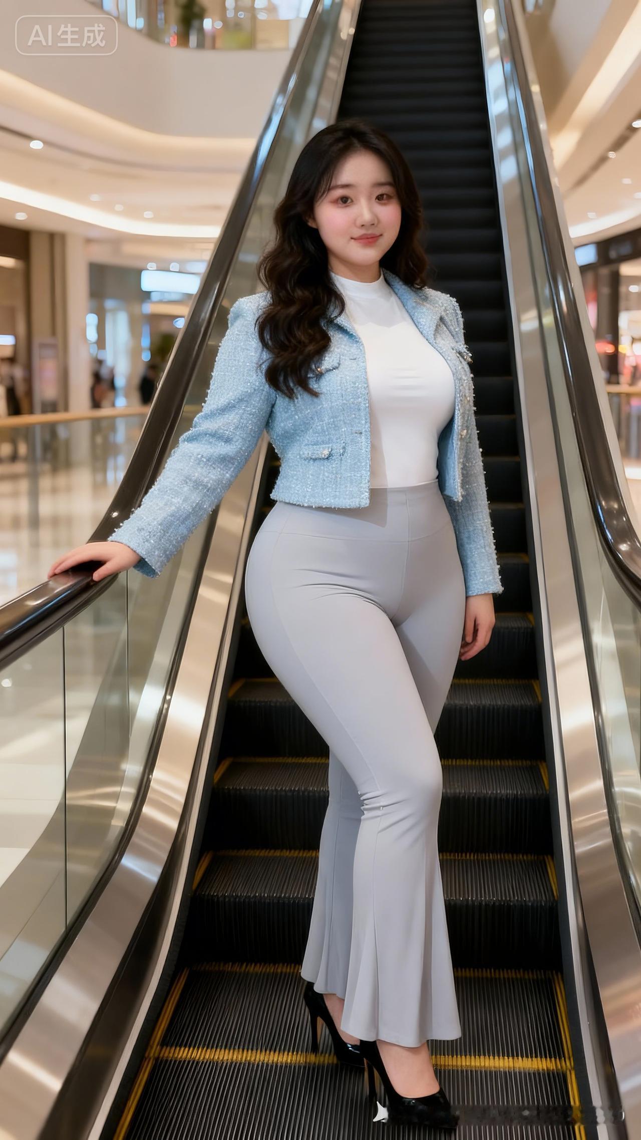 优雅蓝白搭配，轻松驾驭商场风！