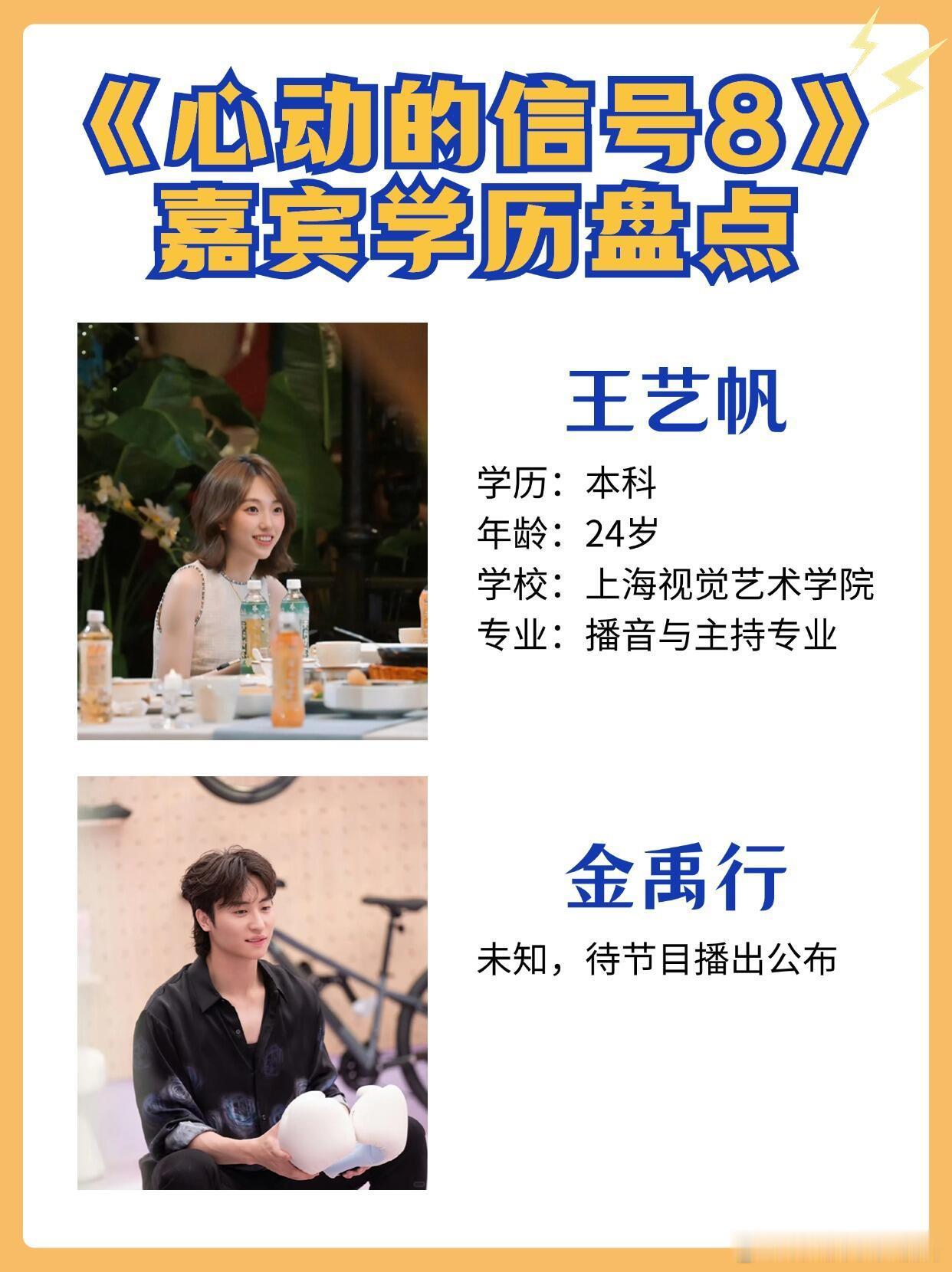 心动的信号《心动的信号8》嘉宾学历盘点💯好久没开学历盘点专题了，最近《