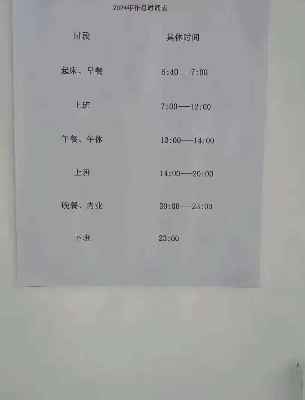 这样的作息时间这家公司不倒闭，真是天理难容啊。每天高强度工作13个小时，几乎没有