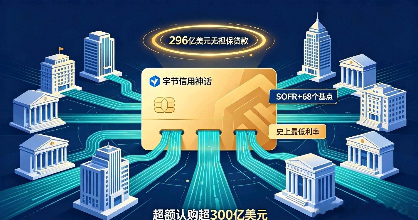 多家媒体曝出字节跳动敲定了一笔296亿美元的银团贷款。这笔贷款最让人意外的地方是：什么抵押物都不要。