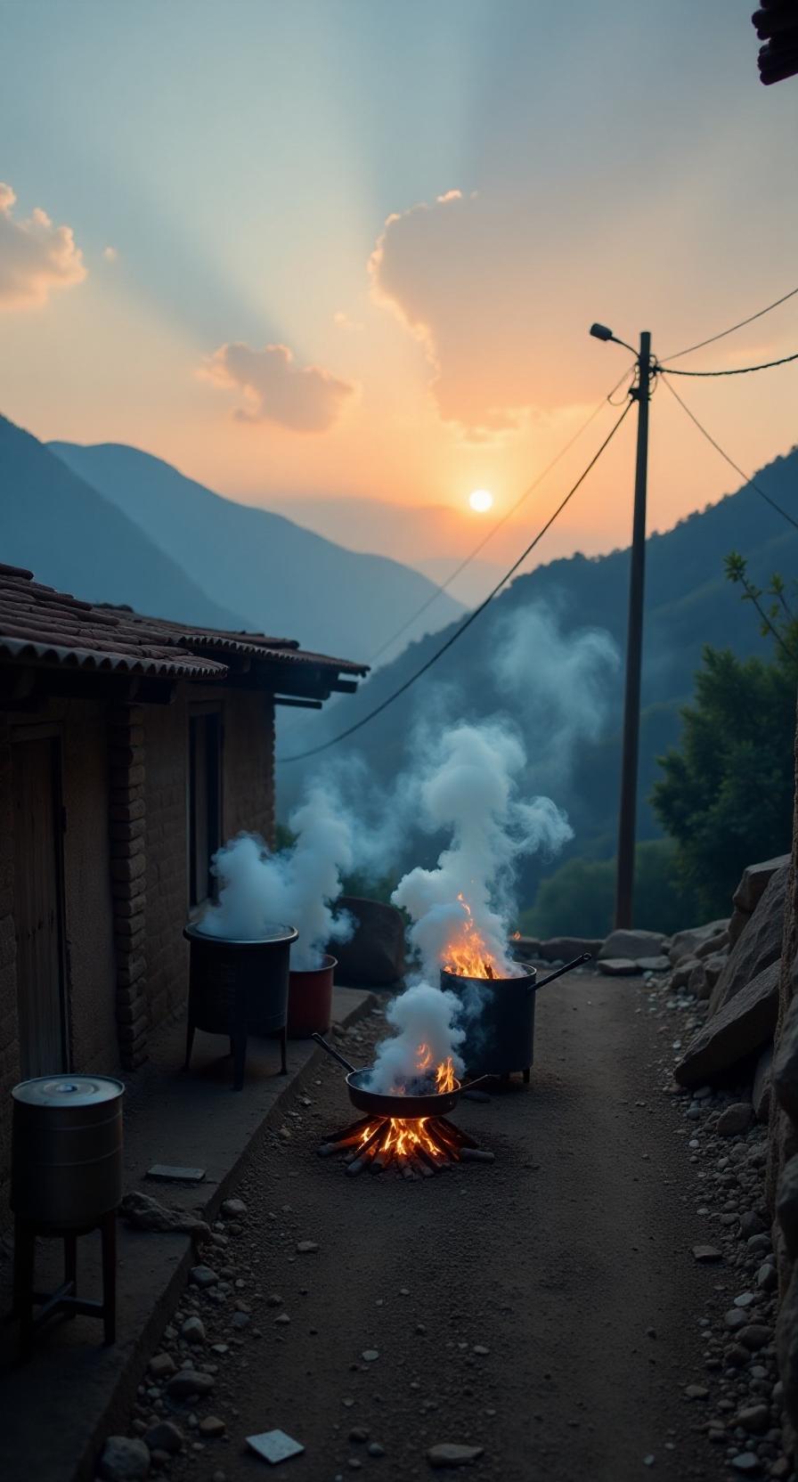 赏析：这幅对联的下联“野渡舟横暮色深”与上联“孤村日暮炊烟袅”相映成趣。下联以“