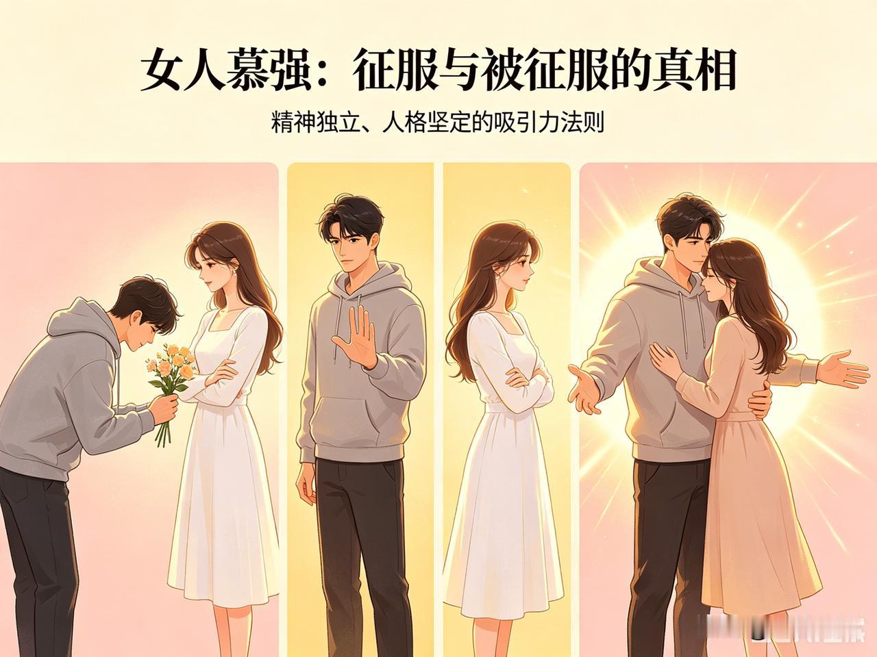 很多女人确实喜欢被征服的感觉。在两性相处中，不少男人以为无底线讨好就能抓住女人的