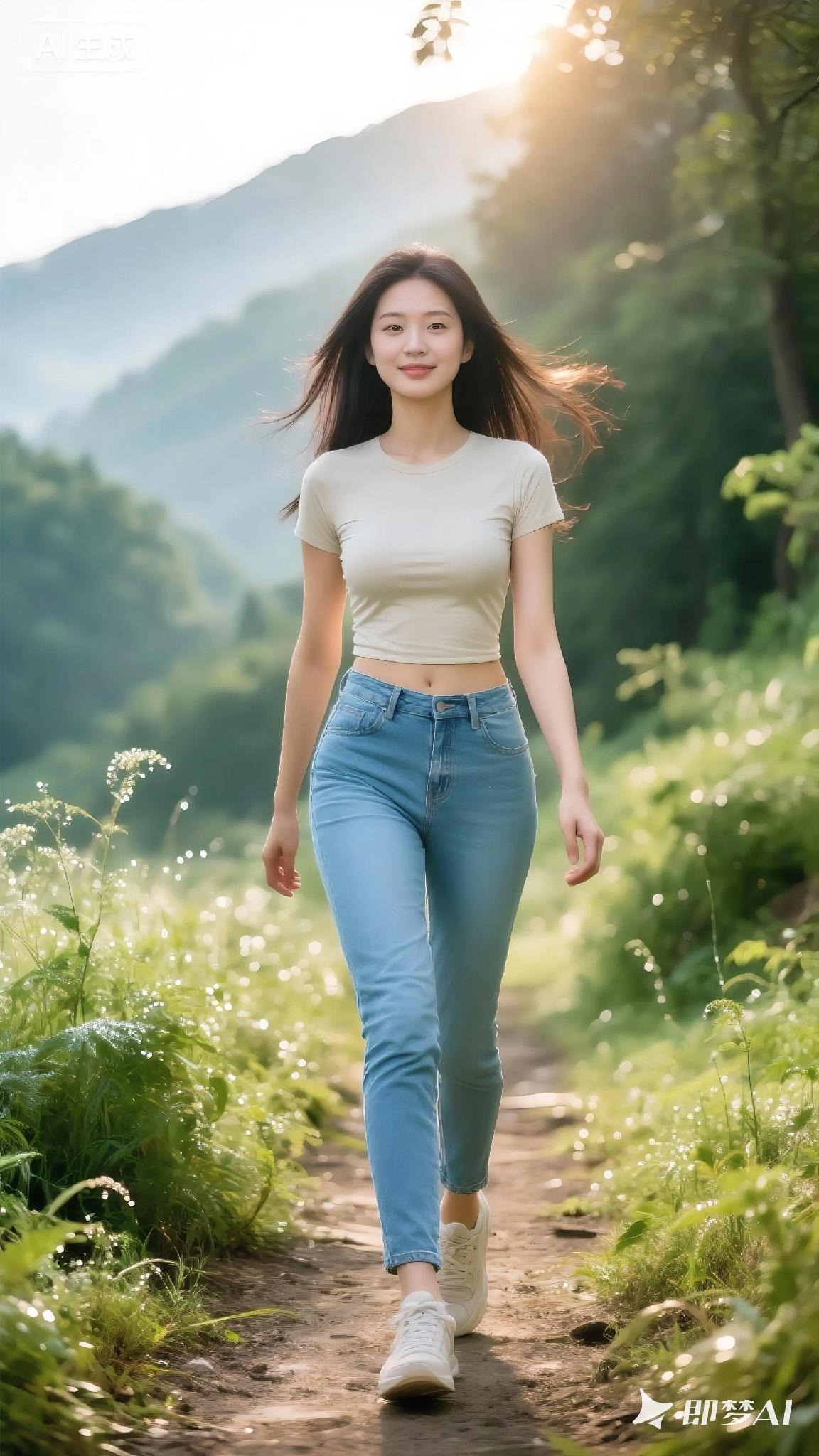 被山风吻过的笑容为何如此治愈？她步履生风，将山野的清新穿在身上，一个回眸便点亮了