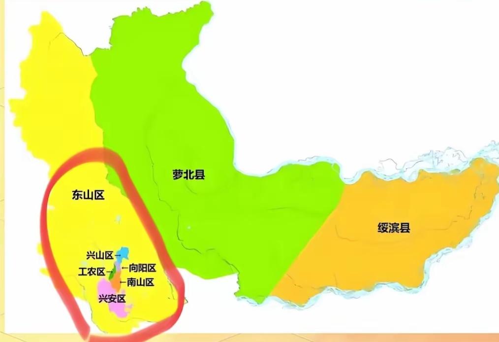 鹤岗这么小的地方，六个区也是绝了