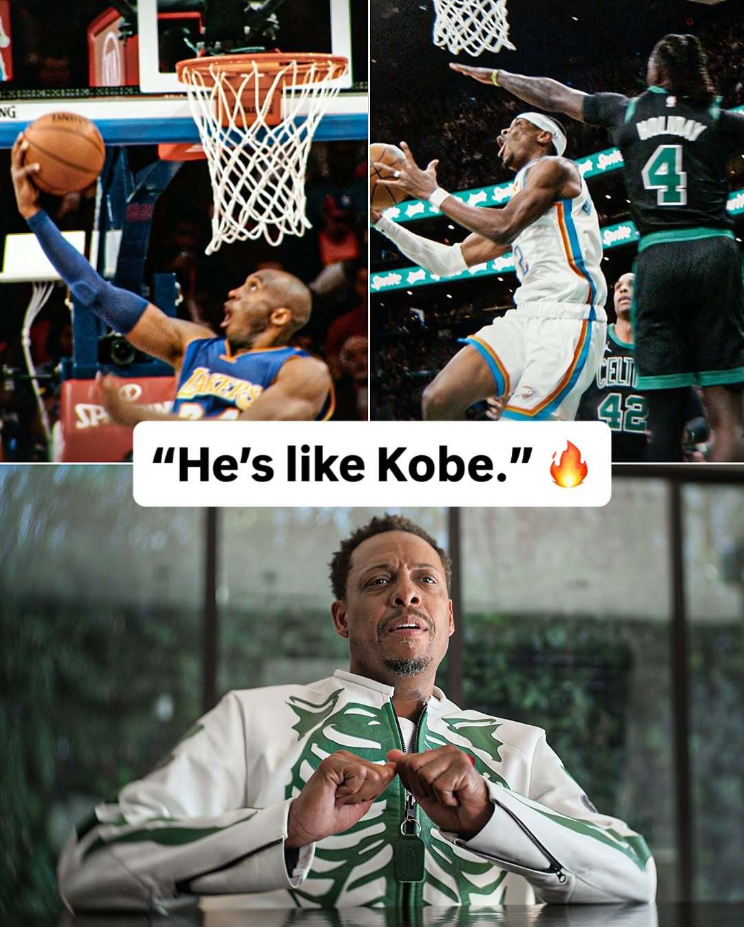 皮尔斯谈亚历山大：“他就像科比一样，很低调，很敏捷，他的中距离、脚步、假动作，M