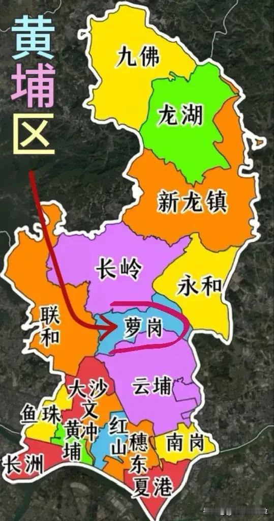 为什么黄埔区地图看着这么怪？一半江边老城，一半北边知识城打开广州行政区划图