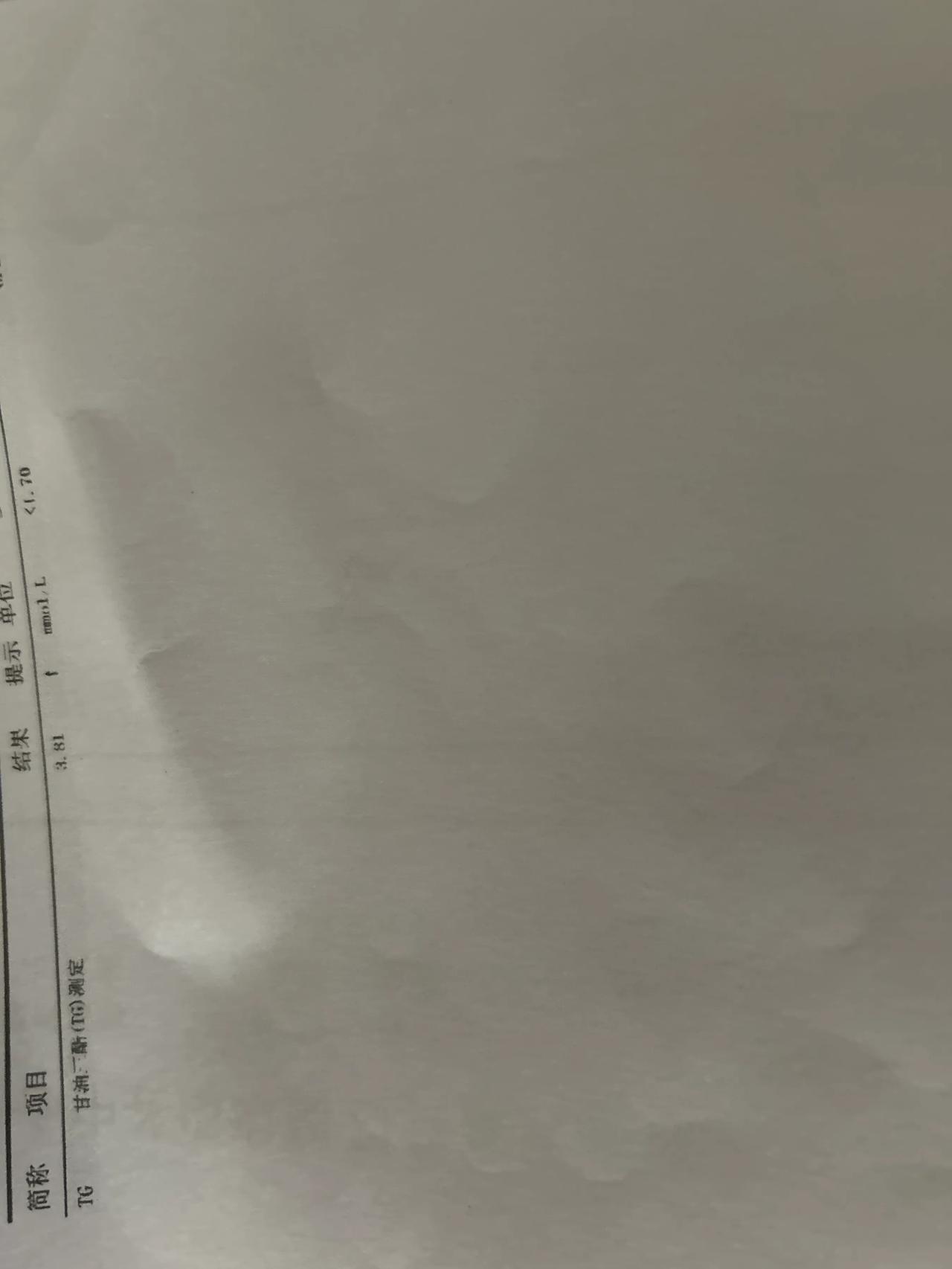 体检报告出来了甘油三酯有点高了。肌酐正常了。就去年肌酐值升高了。