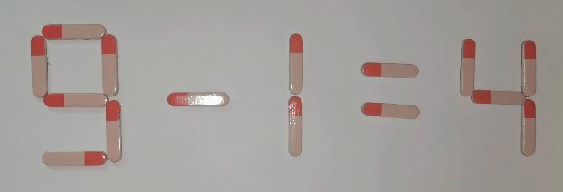只移动一根火柴，使9-1=4成立，学霸居然用了2分钟