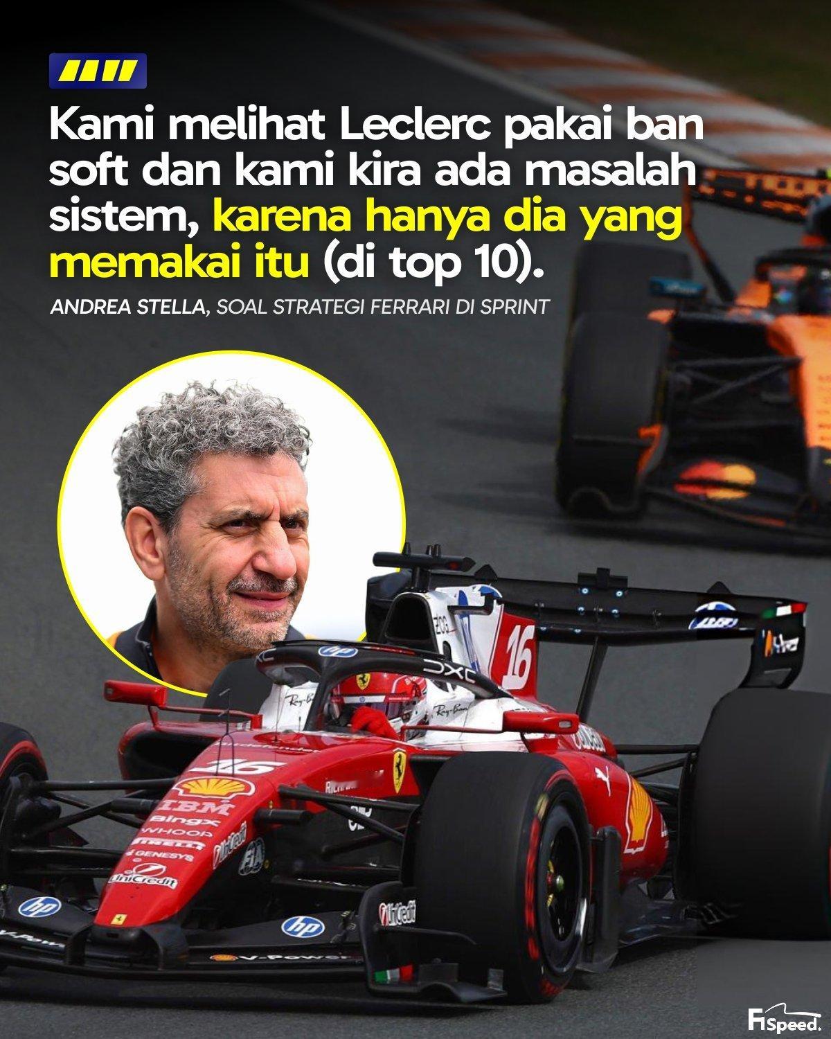 F1迈凯伦车队领队安德烈亚·斯特拉承认：他没想到查尔斯·勒克莱尔会在荷兰大奖赛