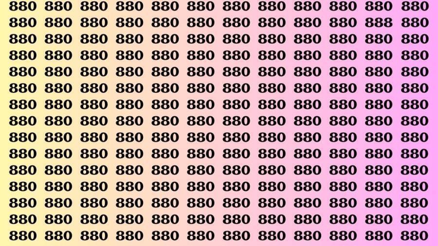 “找茬大冒险”开启！在这整齐划一的“880”数字方阵中，混入了一个“888”。你