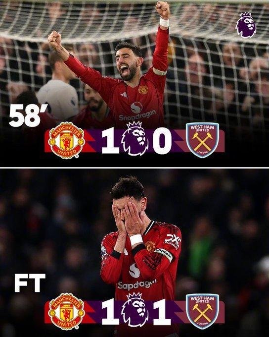 【英超第14轮，曼联1比1西汉姆联】哈格里夫斯：“曼联会感觉像是丢掉了两分。如