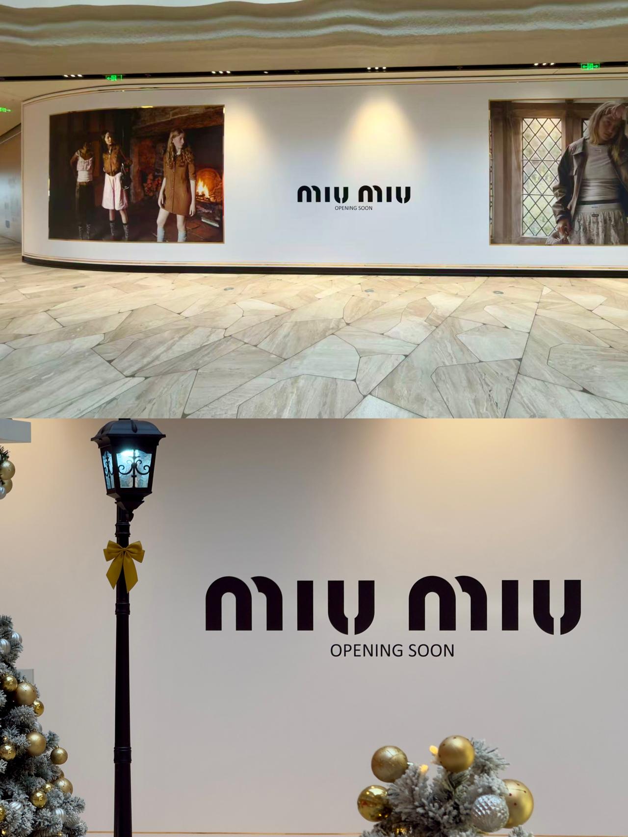 西安万象城miumiu围挡刚刚上新，意味着门店装修工作已经启动，静待揭幕