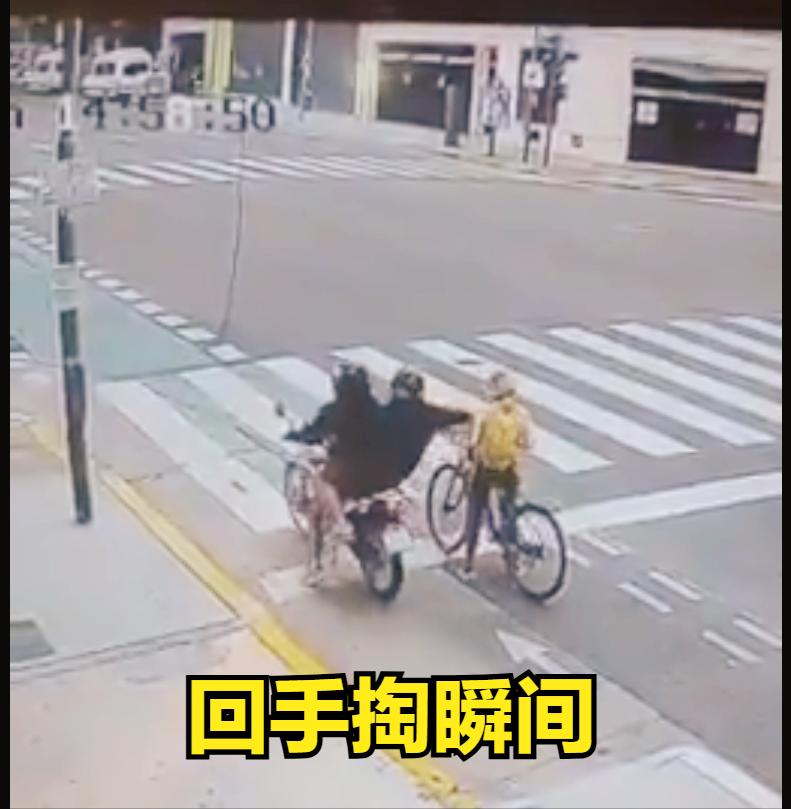 阿根廷摩托飞贼遇到了硬茬：俄罗斯女游客骑自行车在阿根廷首都布宜诺斯艾利斯的巴