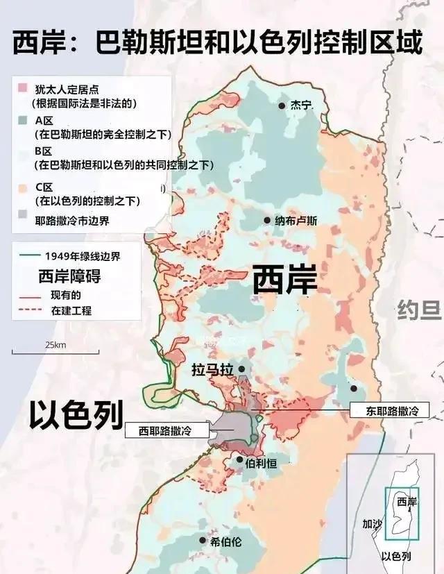 以色列野心太大，要吞并整个巴勒斯坦！经过近2年的军事行动，以色列已经实质上占领了