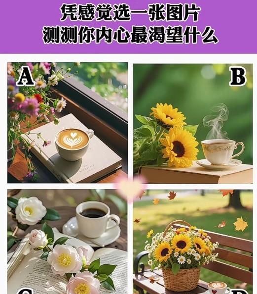 心理测试1429，凭直觉选出一个图片测试你内心最渴望什么？#秋日领花茶#
