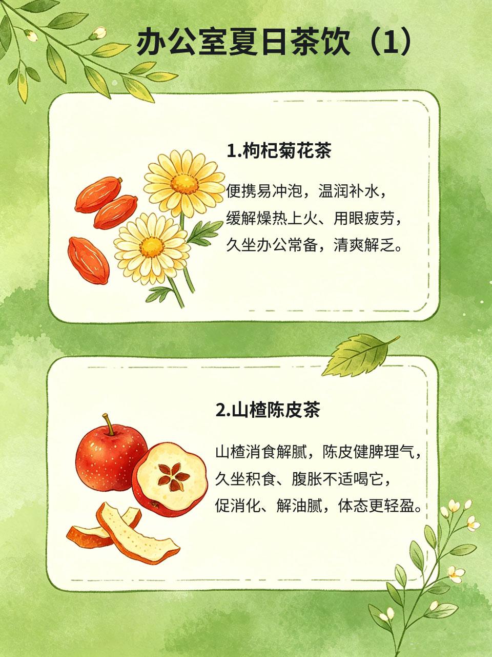 办公室夏日茶饮，久坐闷热喝它超合适夏天办公室密闭闷热，久坐容易气血不畅、口干上