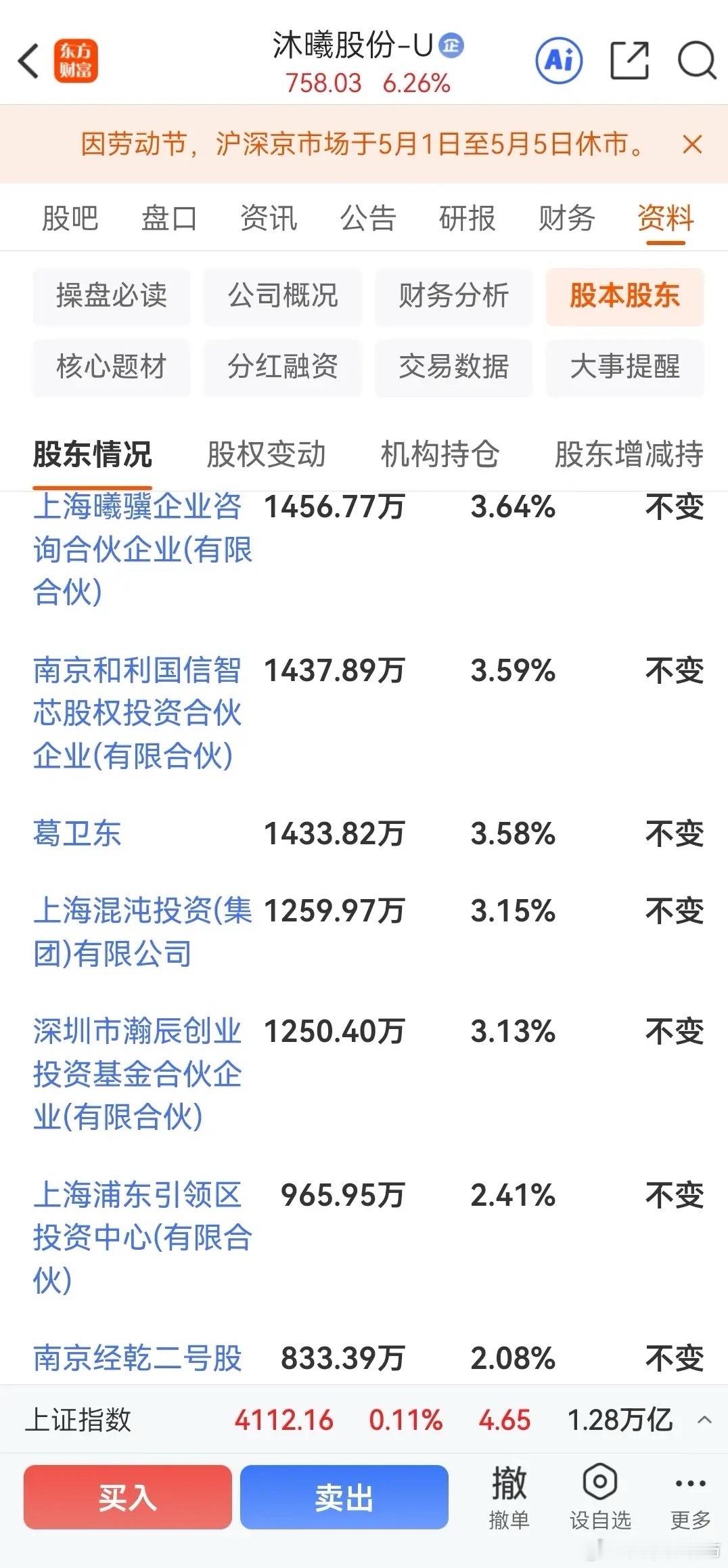 知名牛散持有的两大重仓股。1.葛卫东（葛老大，硬科技长线）-沐曦股份（688