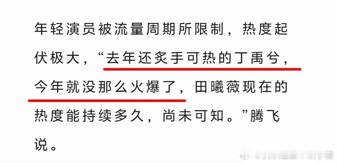 丁禹兮硬气回应狐厂采访：我继续努力丁禹兮今年没那么火爆了