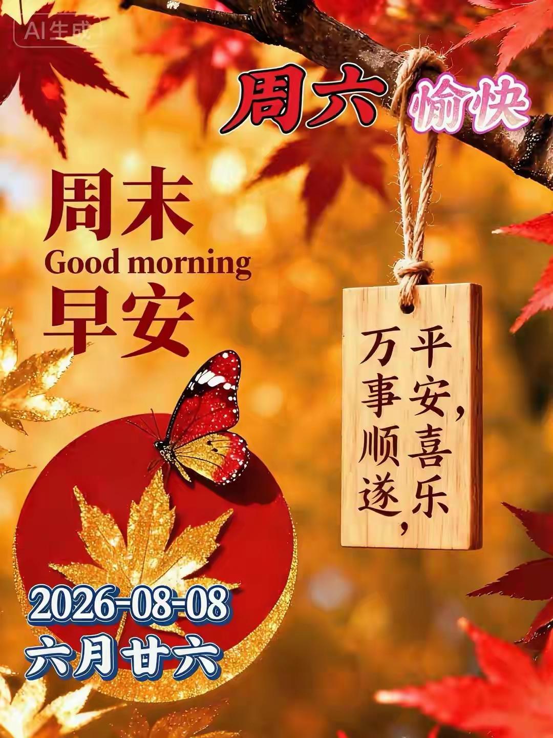 早上好🍃愿你周六晨起悠然自在，愿你周末日子松弛开怀。送你清风，吹散一周