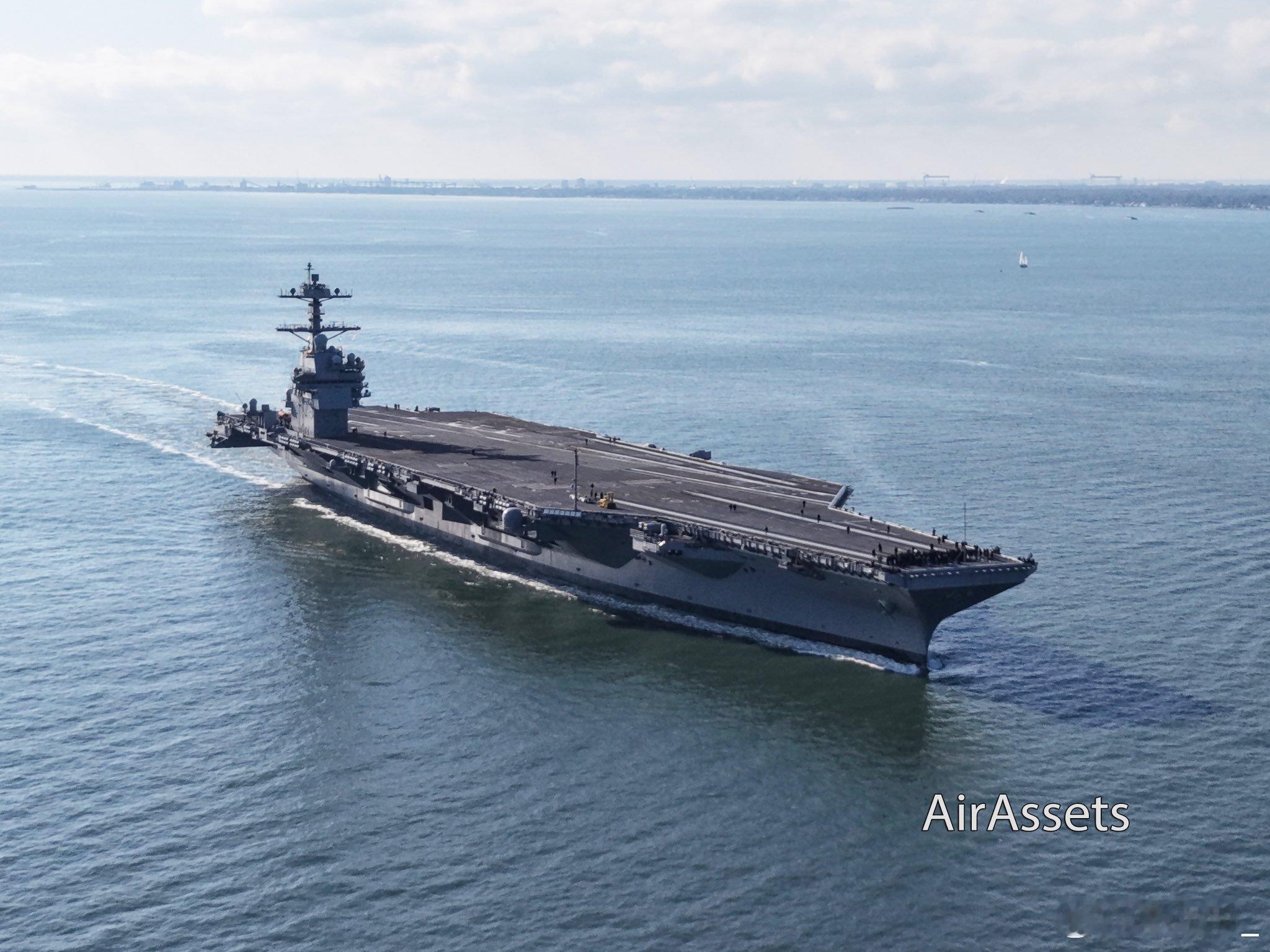 “约翰·F·肯尼迪”号（CVN79）航母昨天驶离弗吉尼亚州纽波特纽斯港，进行首