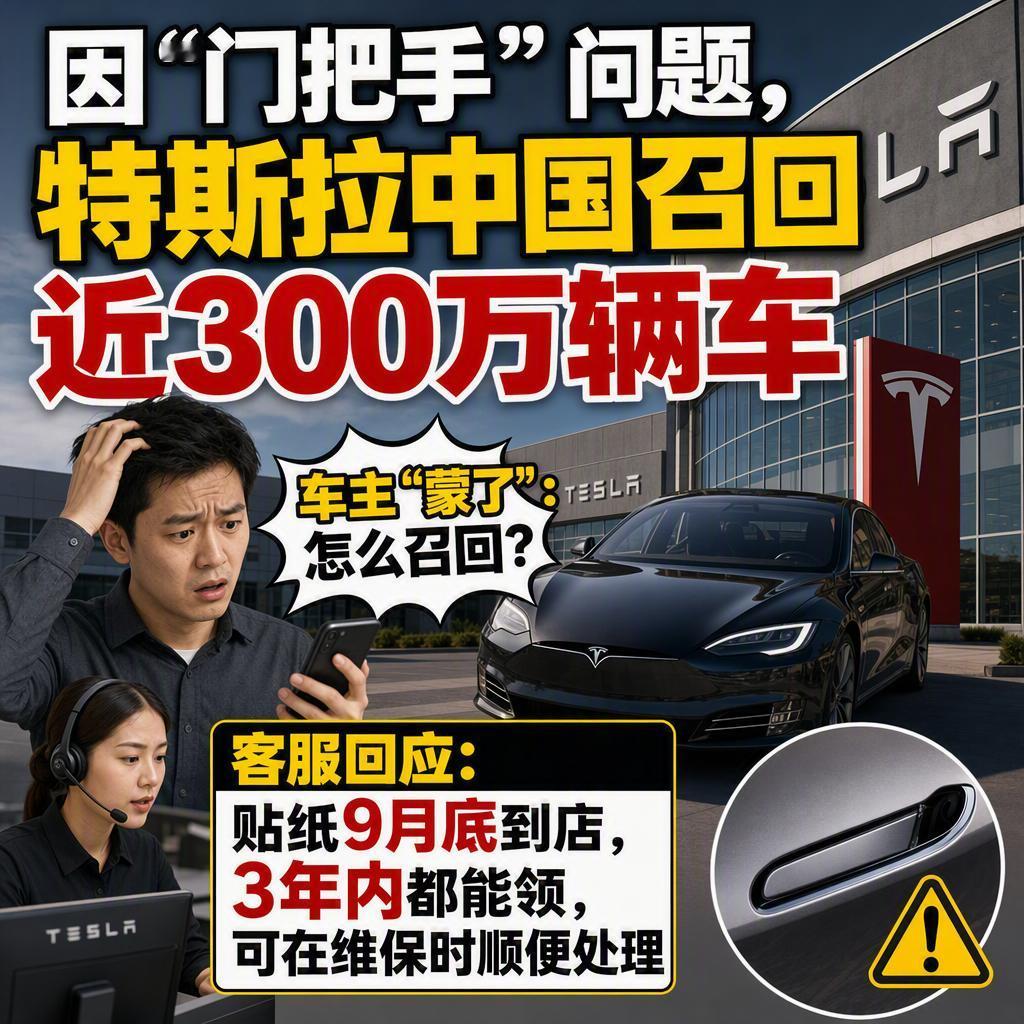 突发！427.6万辆车集体召回，特斯拉一家就占了近300万辆。很多人一看到“召