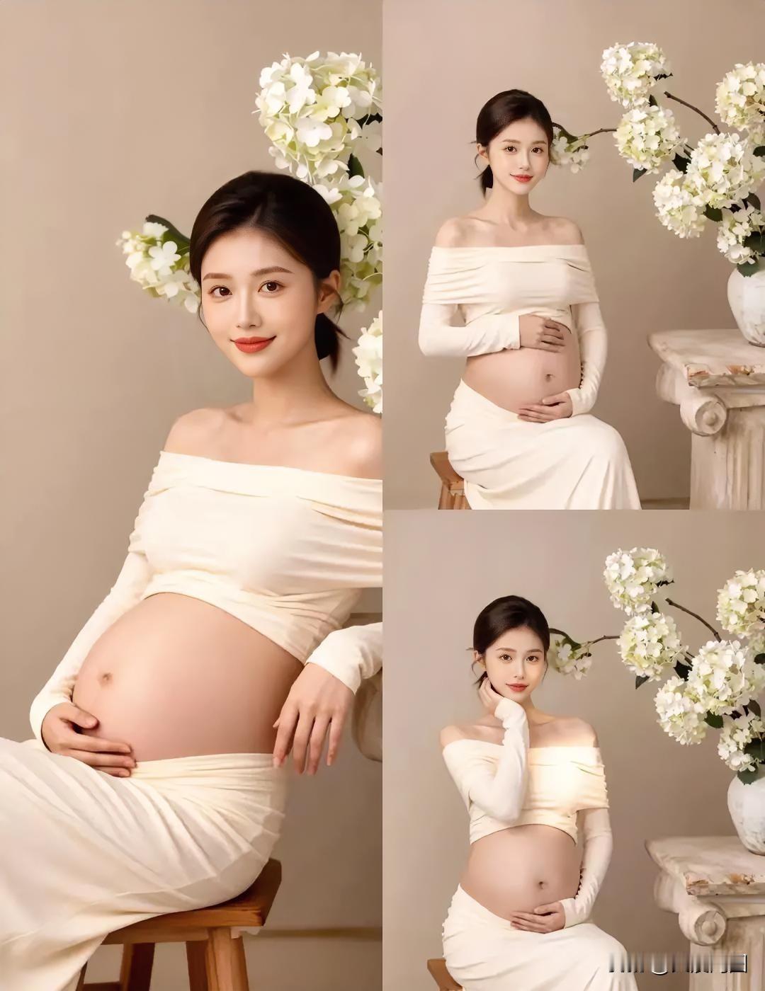 温柔孕照，实现花与孕期的完美交融🌸🤰孕期氛围感写真梦幻孕期写真居家风孕