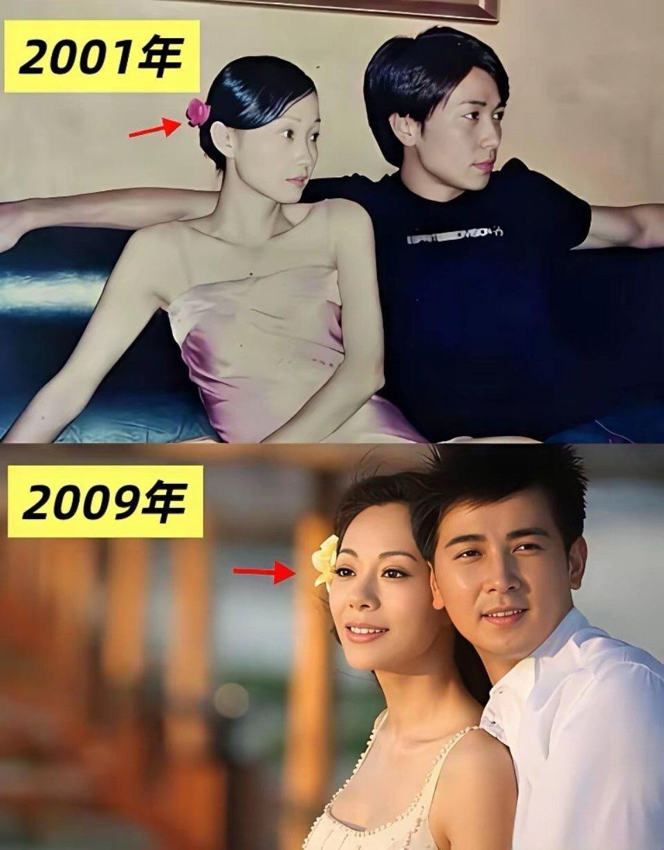 保剑锋的两次结婚照，有一个共同点，新娘都戴了花。据黄慧颐说，她和保剑锋是在200