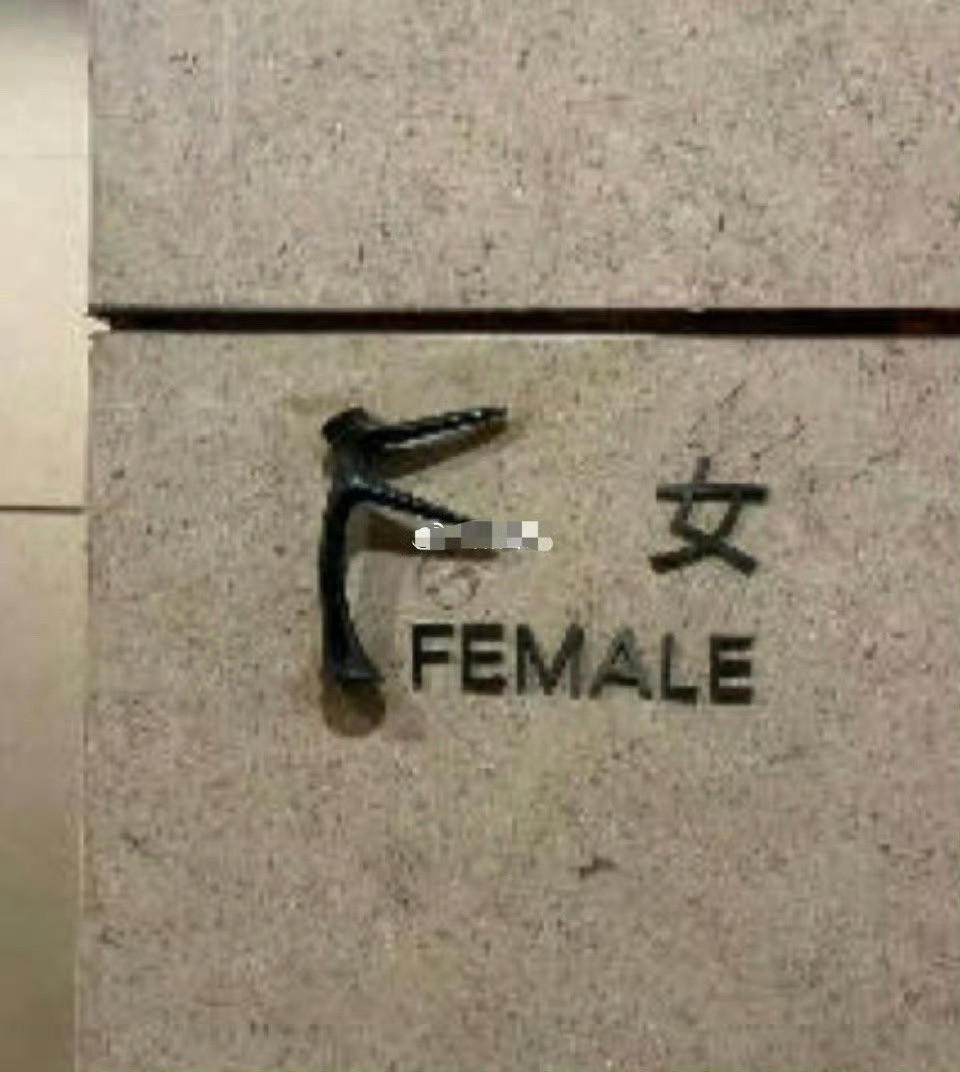 设计这个厕所标识的真的是个人才…..如果不是因为旁边有字我真分不清楚。。。[允悲