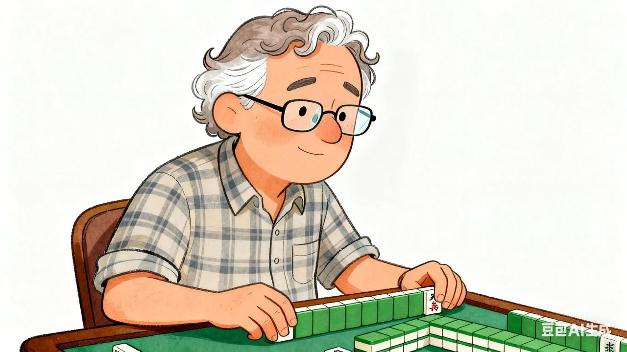 打麻将久了才懂，别总抱着“一把回本”的侥幸。明明牌型稀烂还死磕大牌，对着孤