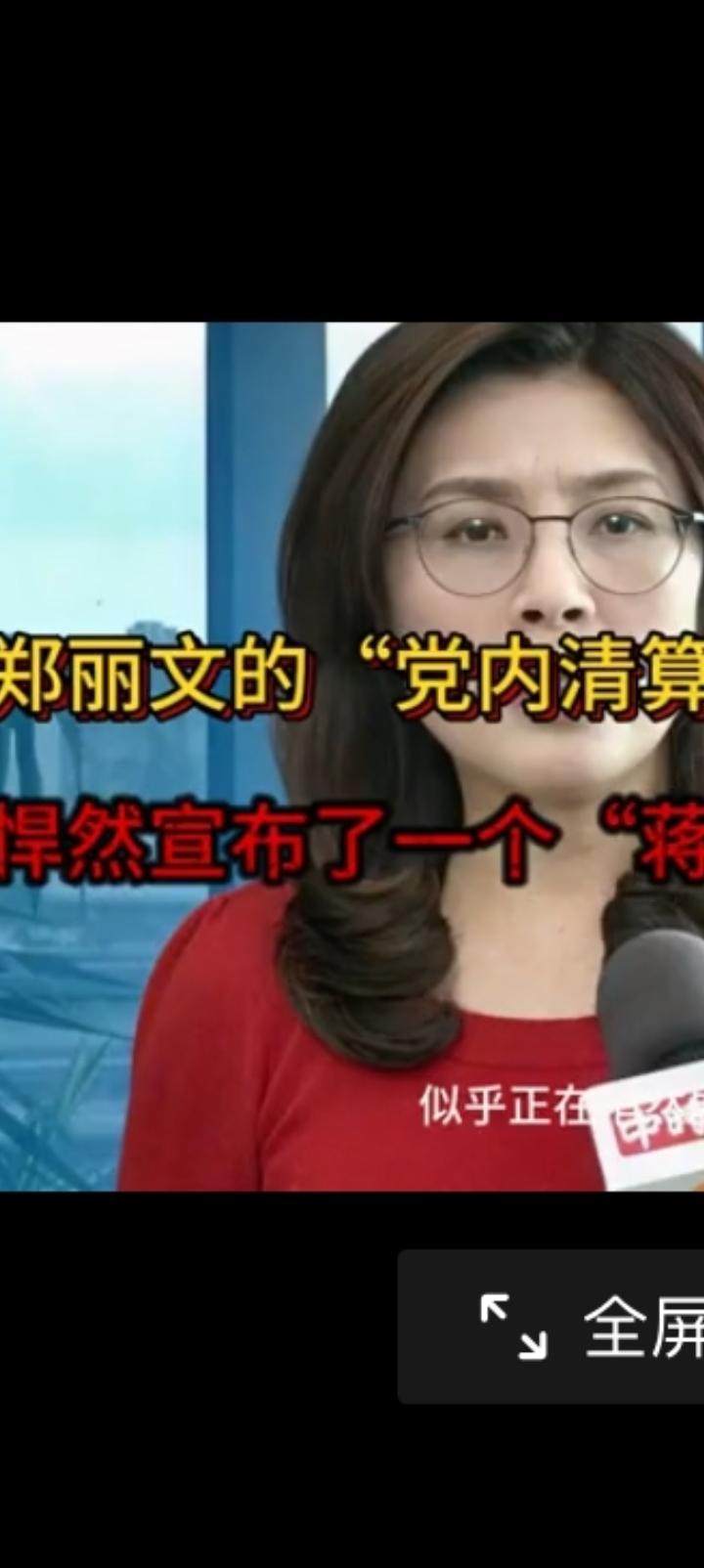 孤勇斗士郑丽文，剩下一个人了。卢秀燕已经背叛，其他人首鼠两端，不过蔡正元可以重