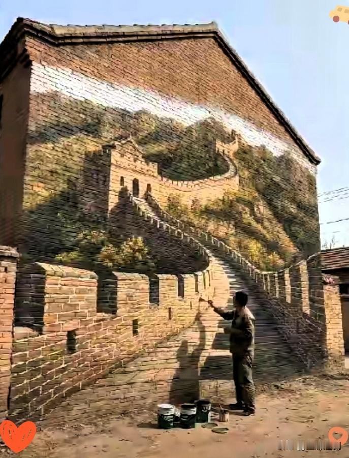 吴承言这手艺真的封神了！上次村头画天安门，老人看了直抹泪，以为真把北京的门楼搬来