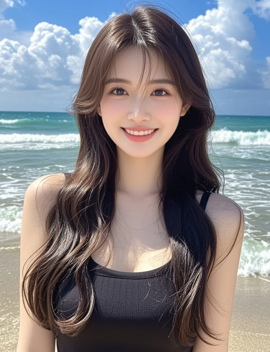 她是海边的诗，是阳光下的梦