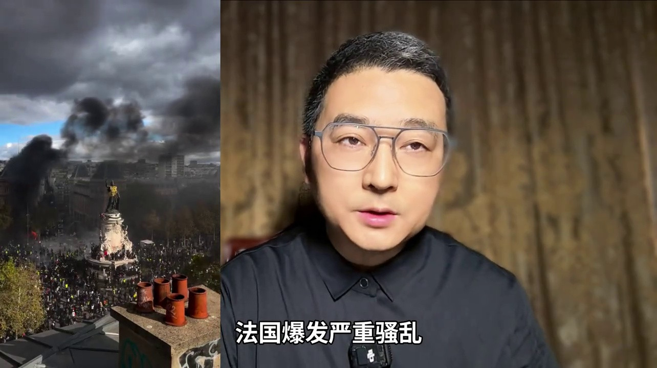 法国爆发大规模暴乱，警车被砸市政厅被烧 #法国 #爆炸新闻 #马克龙