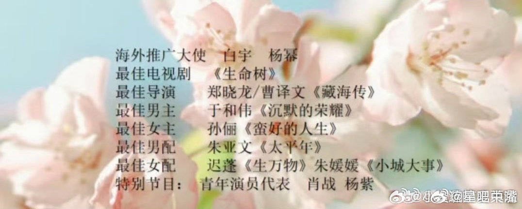 第31届白玉兰奖获奖名单分猪肉奖来啦！视帝：于和伟视后：孙俪男配：朱亚文女配，迟
