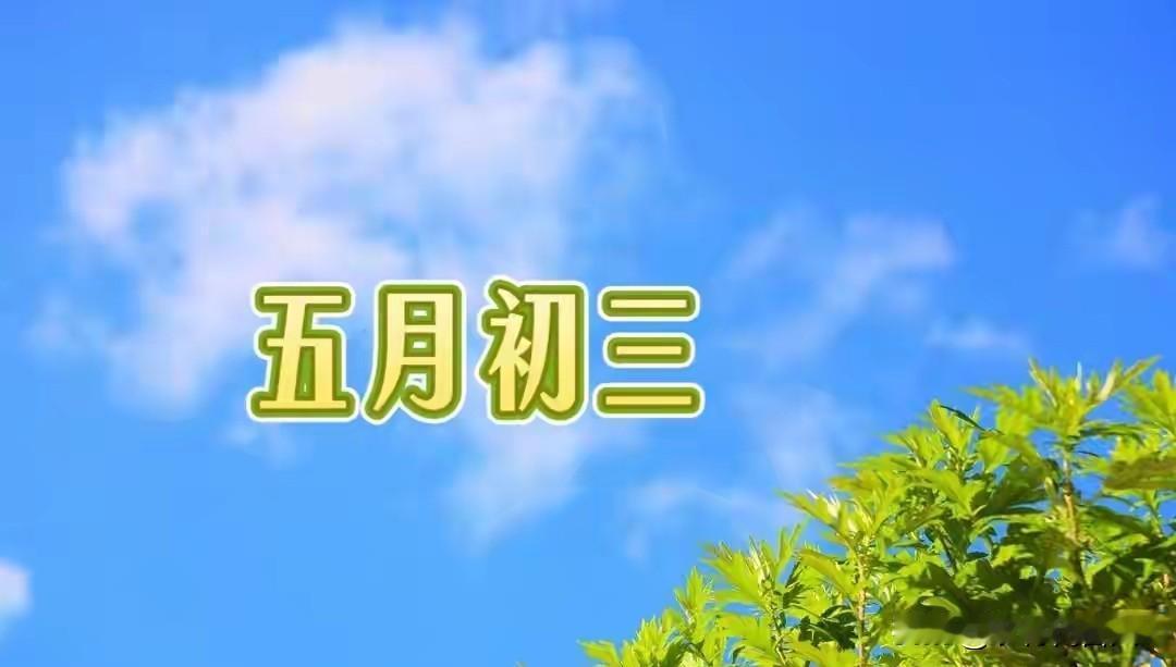 今日五月初三，别忘：1要满，2要点，3不送，4要吃，寓意安康顺遂今天是农历