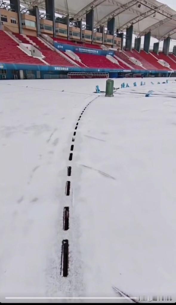 今天雪中的郑州航海体育场这是1月19日，漫天飞雪中的郑州航海体育场。