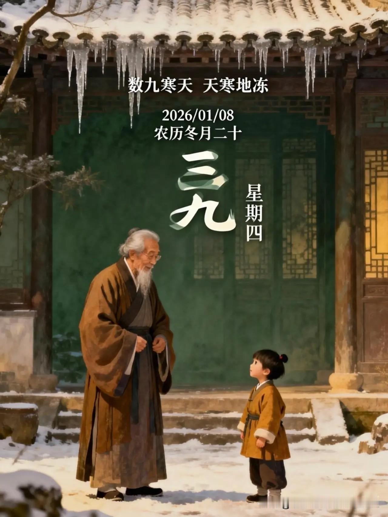 通知一下！明天就是“三九天”了。年轻人可能不懂，老祖宗留下句俗话：“三九在冬