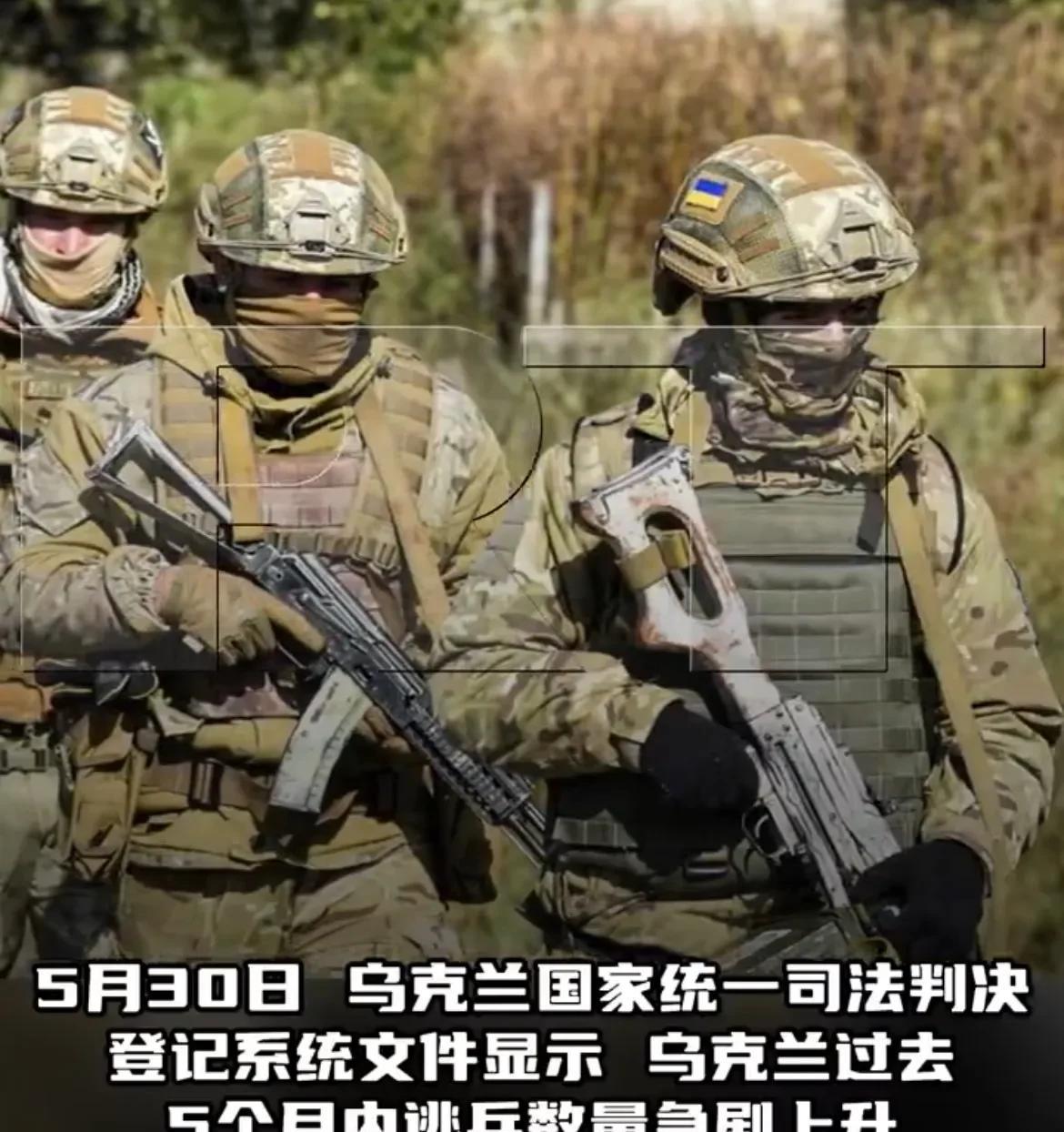 乌克兰逃兵数量创新高！据今日RT消息，截止今年五月份，根据乌克兰国家统一司法判