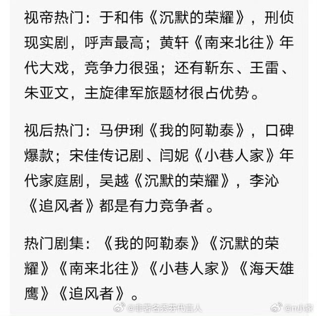 曝飞天奖明天公布入围名单是否会和预测的一样呢？​​​