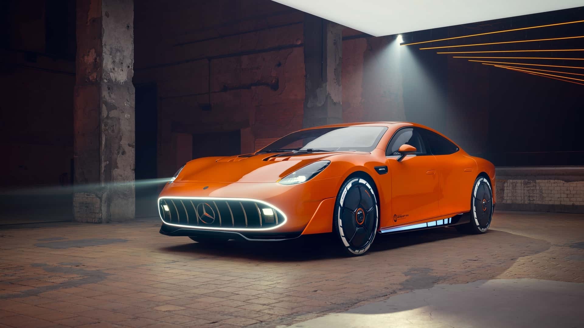 AMGGTXXConcept概念车，橙色大鲶鱼，主要关注的全新电机，既然是