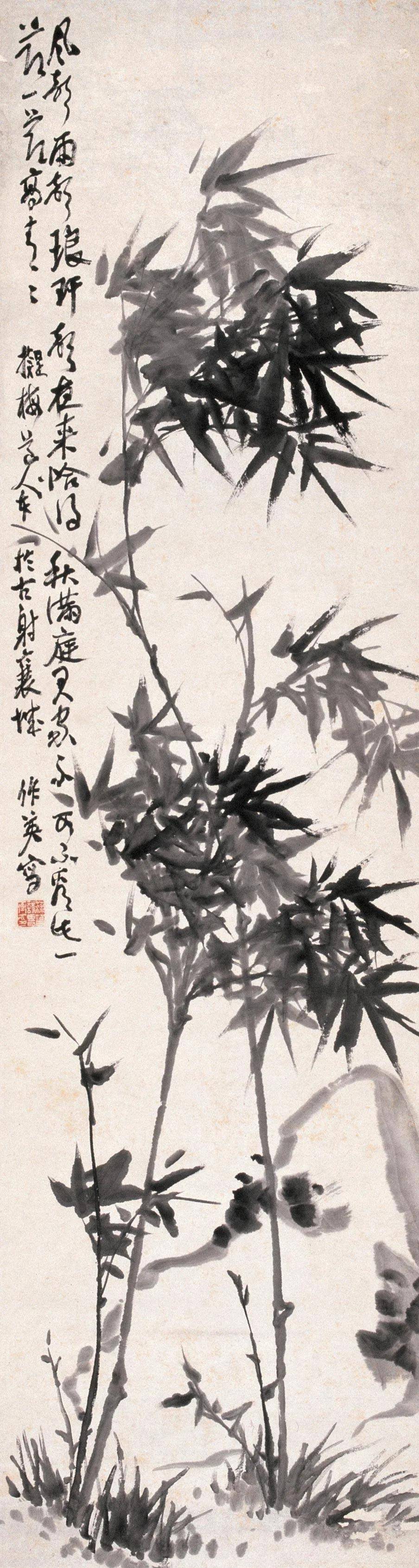 蒲华画竹，清末海上画坛最擅名声，往往以草书之法落笔，浑意而成，纵横涂抹，但法度不