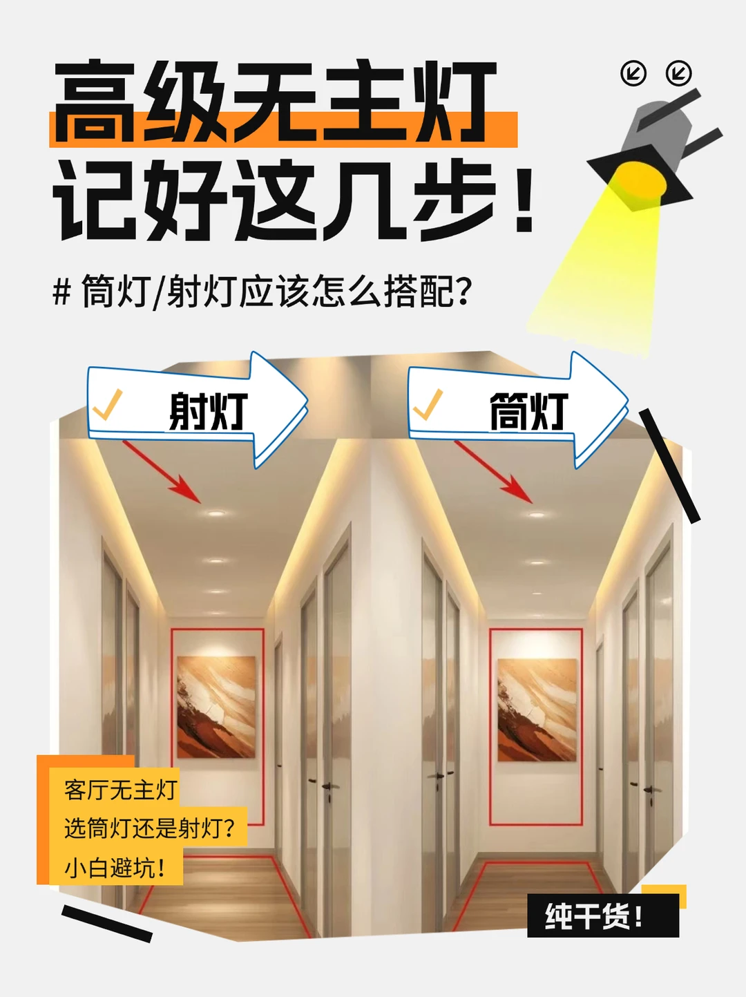 筒灯射灯一篇讲清💡装修不踩雷！