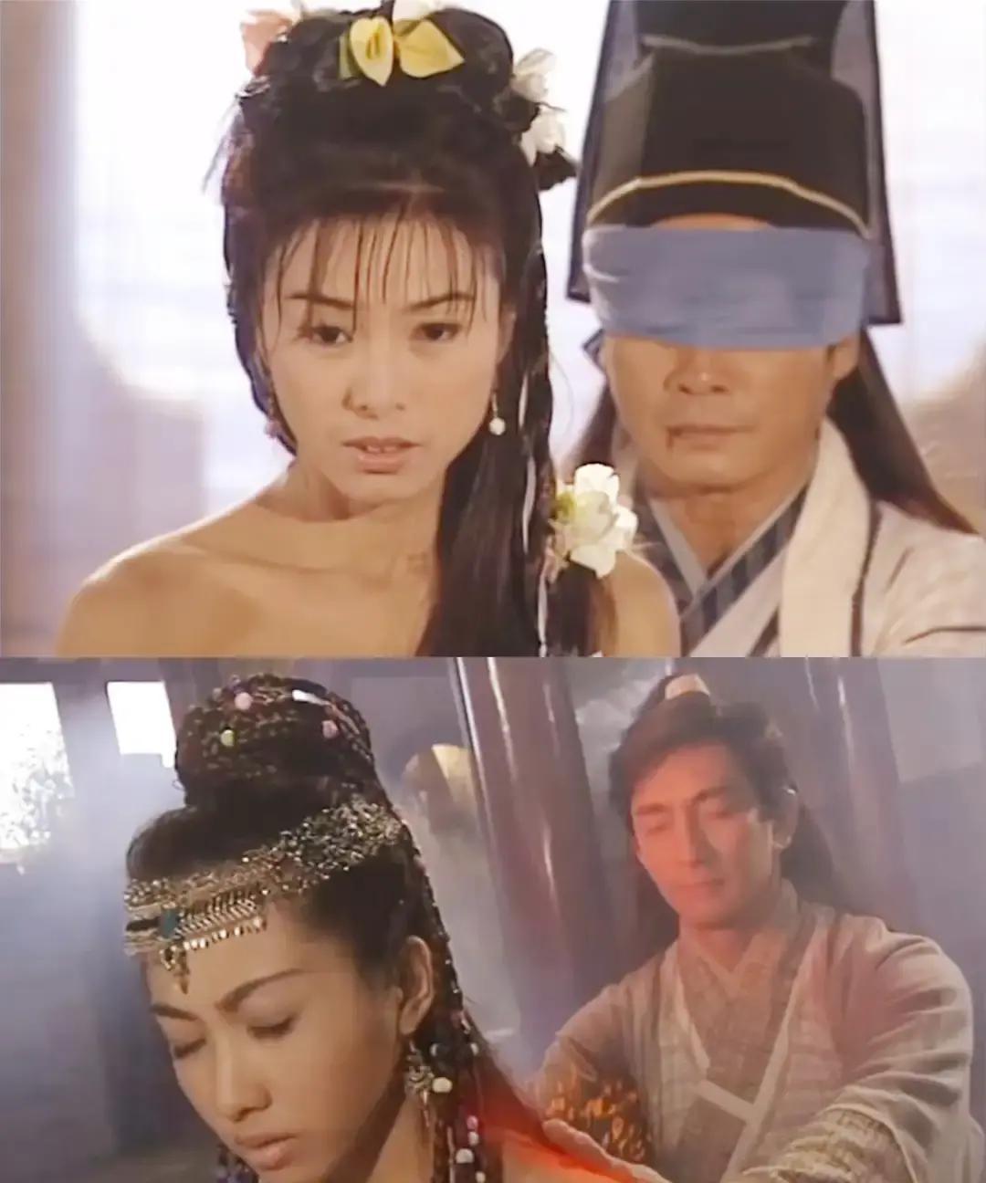 张翠山用布条蒙住眼睛，张无忌只是垂下眼皮。金庸在这处细节里，藏了两代人的伦