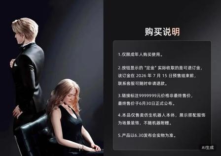 一款身高168厘米、体重三十多公斤的女性仿生机器人上了京东预售，这事最扎眼的，不