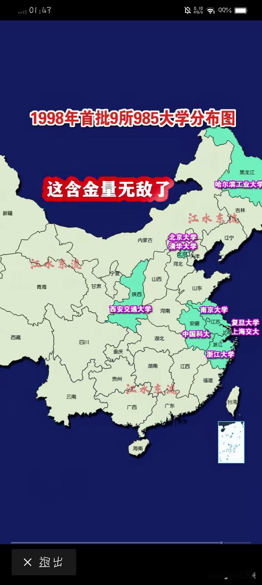 大家都知道，985工程大学诞生于1998年。然而，当年国家在检验审核时，首批入围