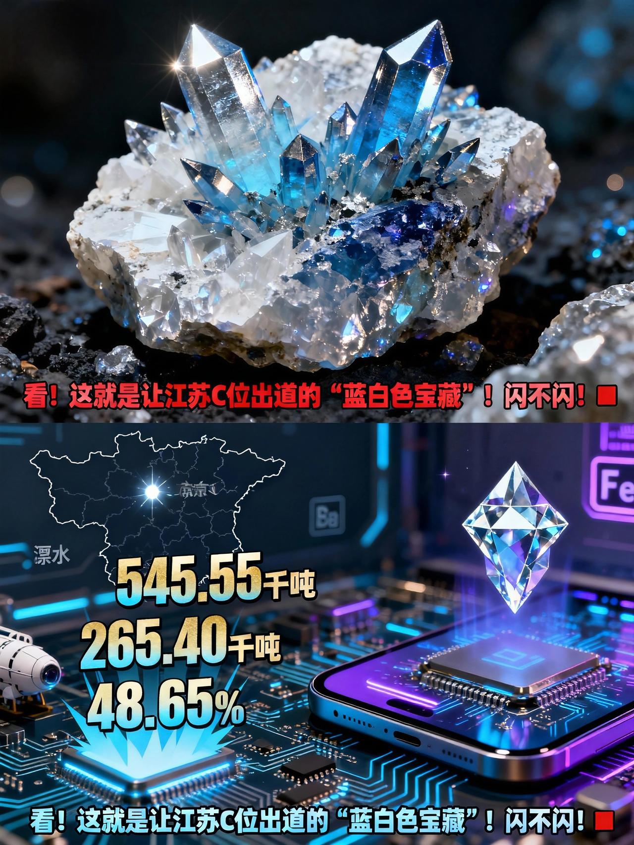 家人们呐🎉！江苏这是被幸运之神狠狠眷顾了吧😜！南京溧水突然冒出个大型锶矿床，