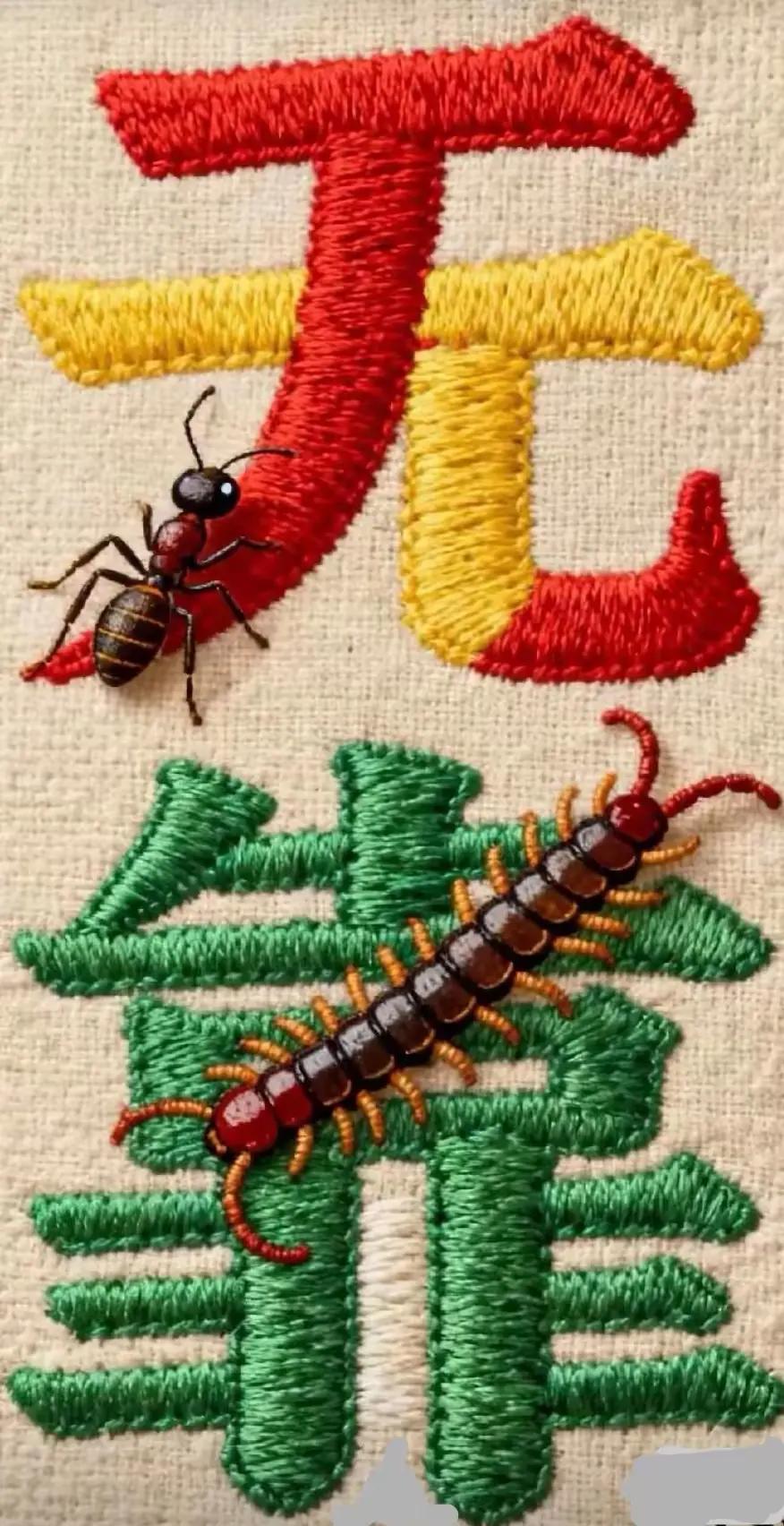 看看这成语图算得高难度一个无字一个靠字有一只蚂蚁还在一条蜈蚣太难想