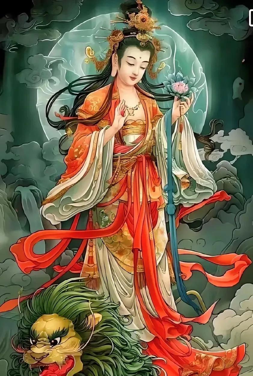 在佛教里，文殊菩萨是“十方诸佛母，一切菩萨师”，又称文殊师利菩萨、曼殊室利菩萨