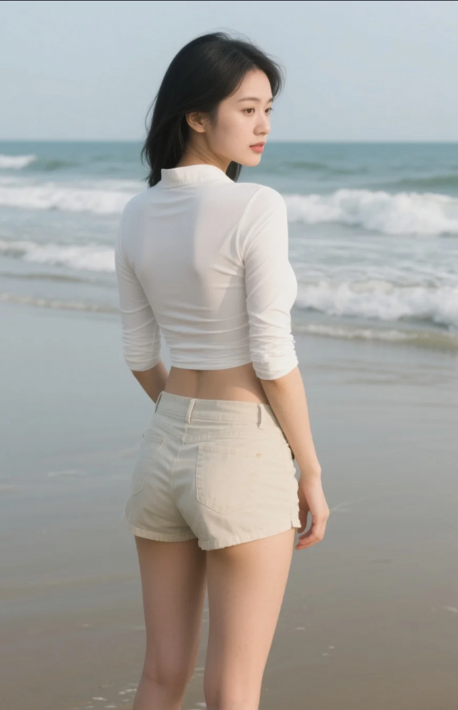 🌊海风掀衣角，藏不住的沙漏型｜浪花都在偷瞄这惊心动魄的曲线